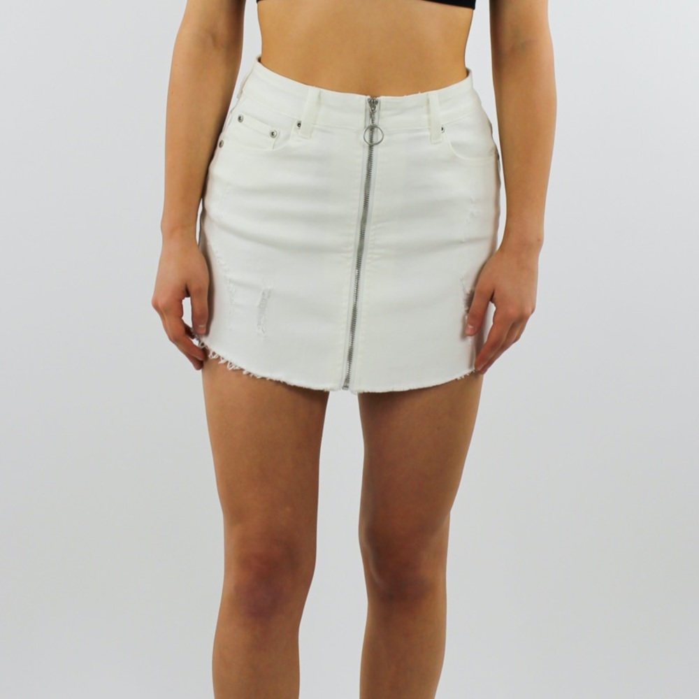 White Jean Skirt